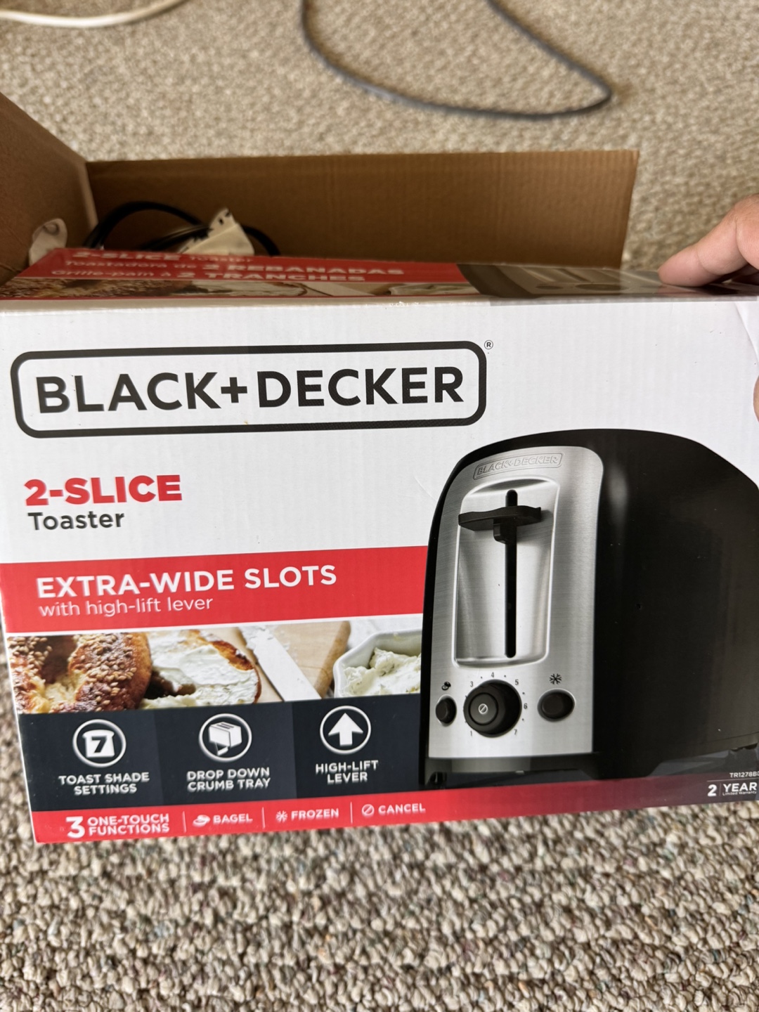 Black+Decker 2-Slice Toaster with Extra-Wide Slots