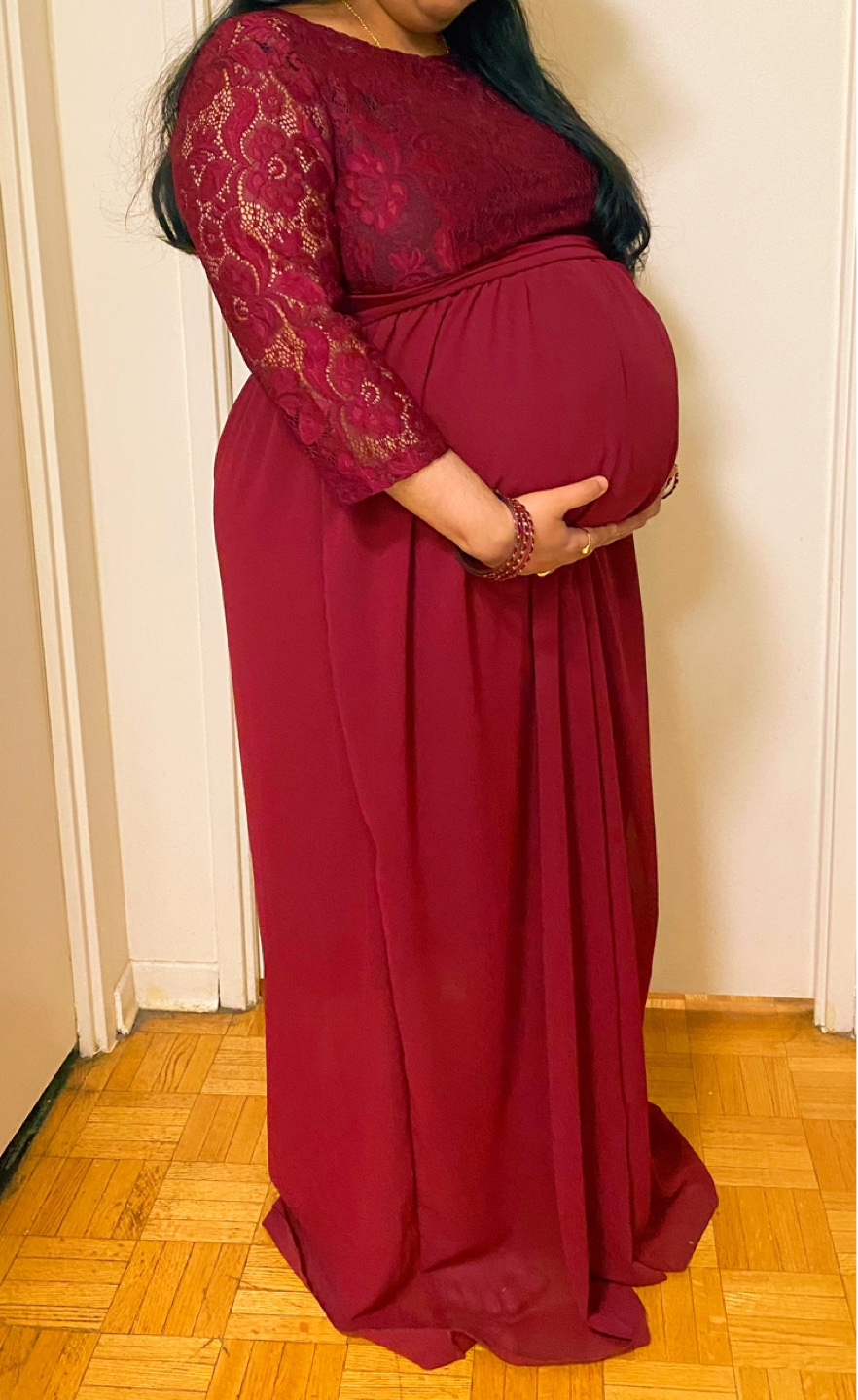 Burgundy Maternity Maxi Dress #freecycle - photo 2