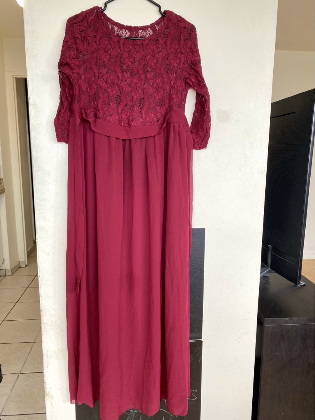 Burgundy Maternity Maxi Dress #freecycle