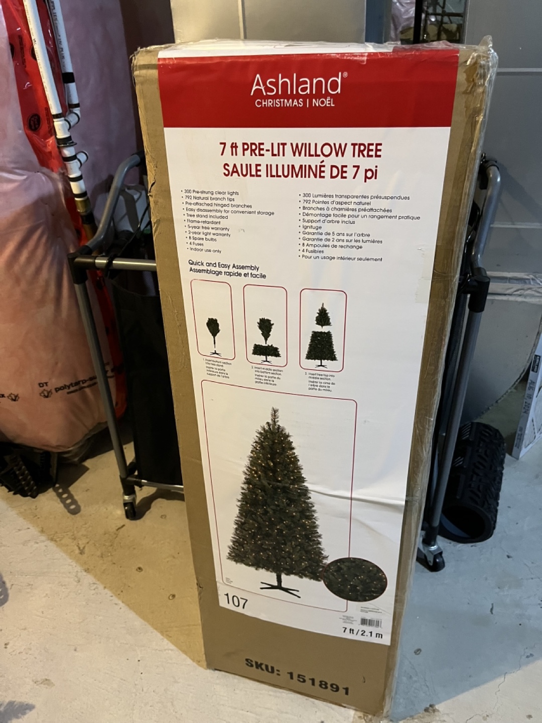 Ashland 7ft Pre-lit Willow Tree & Garland Christmas Decor - photo 3
