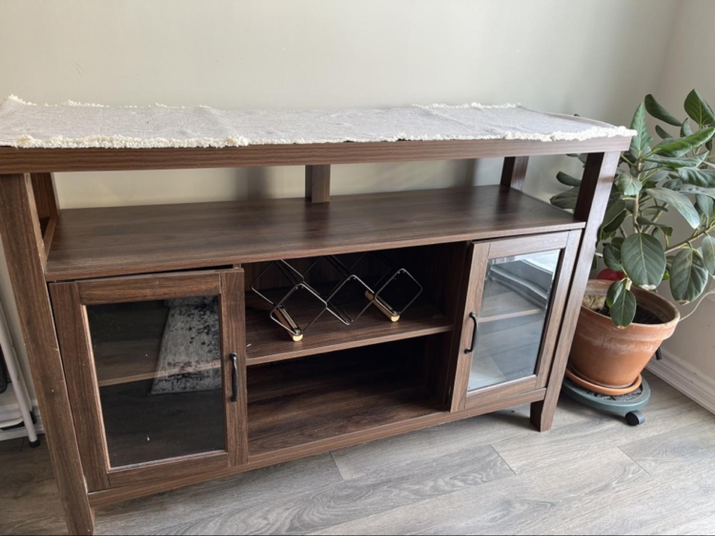 Dark Brown Wood Console Table - photo 2