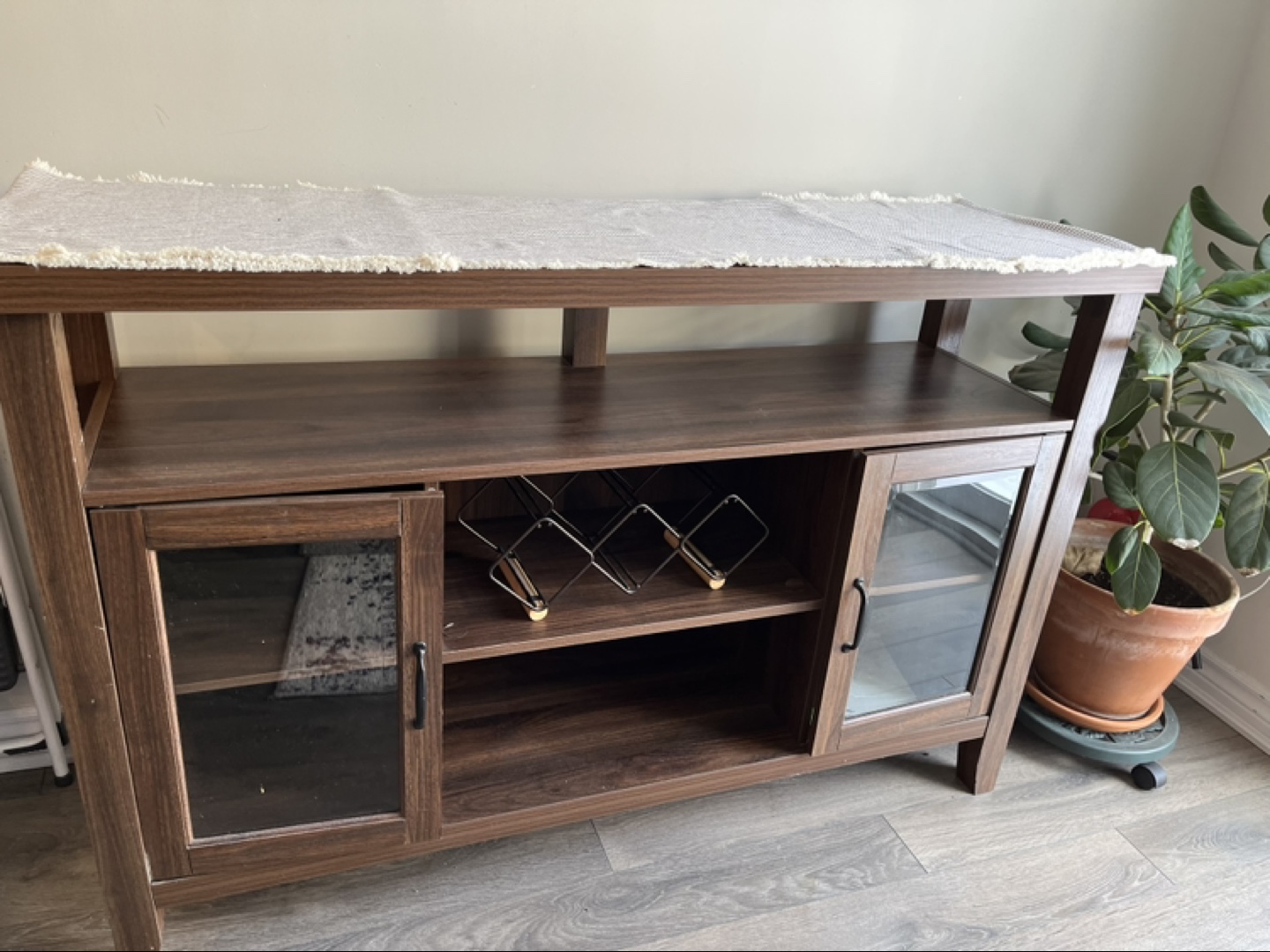 Dark Brown Wood Console Table