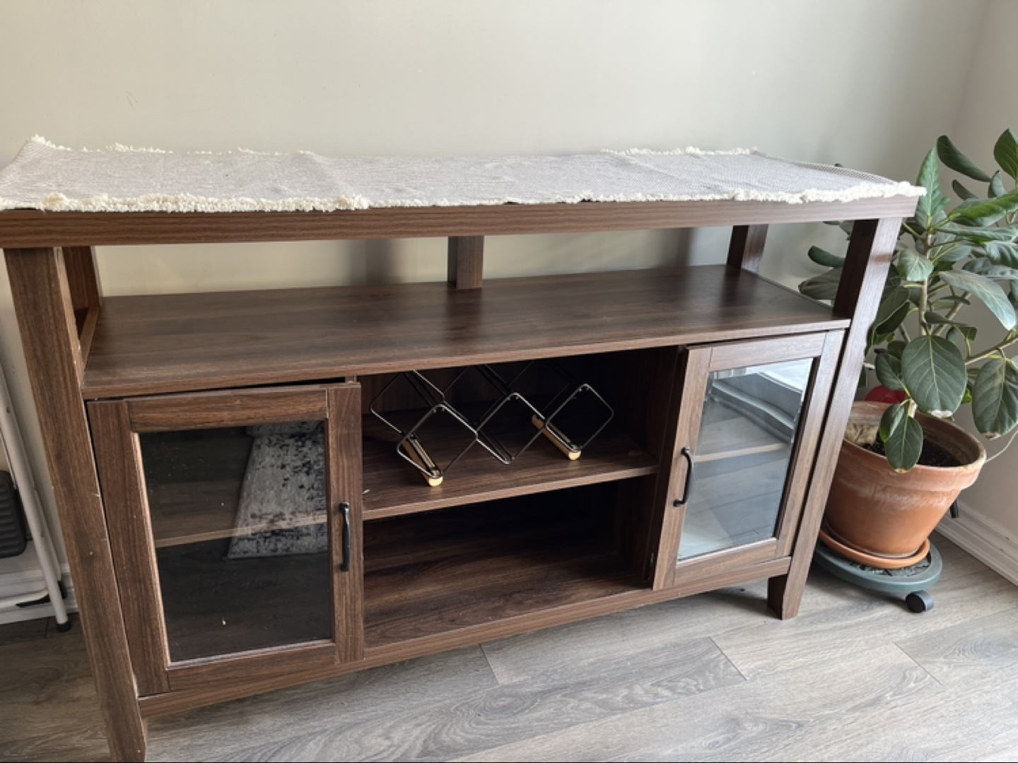 Dark Brown Wood Console Table - photo 3