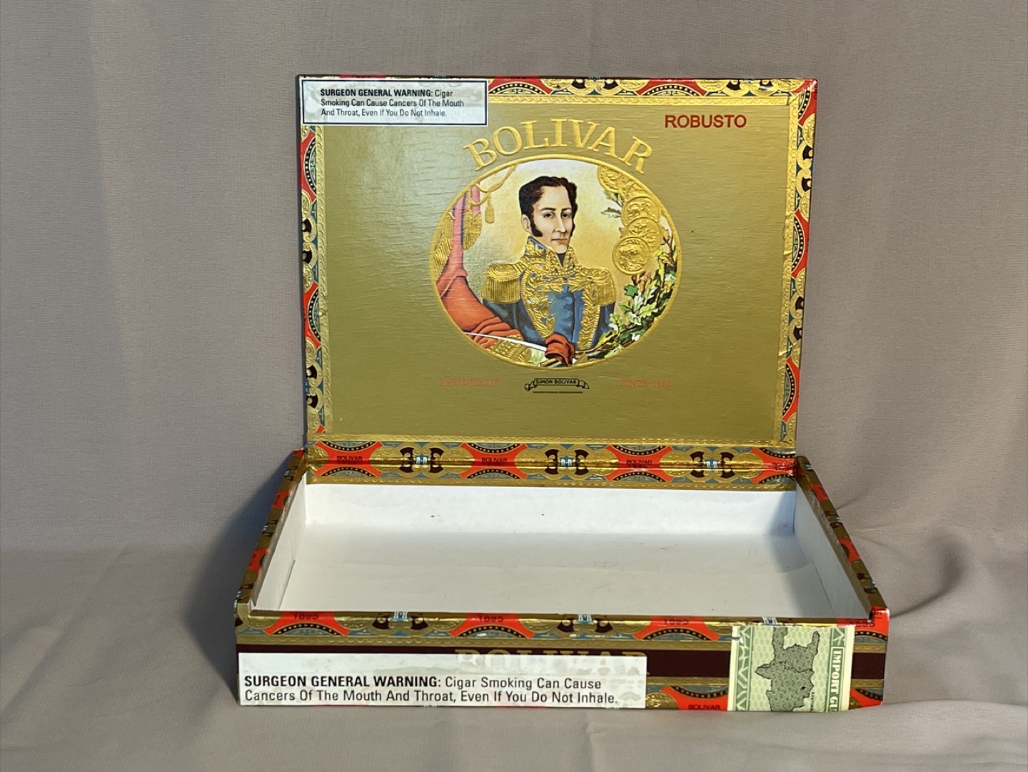 Empty Bolivar Cigar Box - Robusto - photo 2
