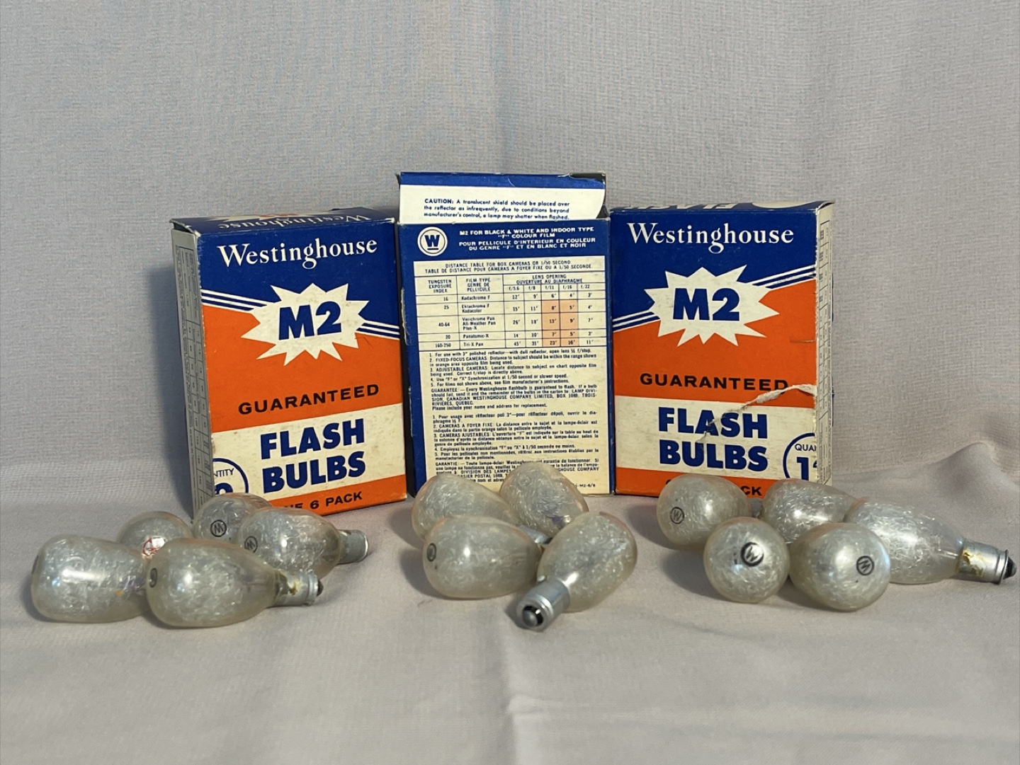 Vintage Westinghouse M2 Flash Bulbs - 6 Pack