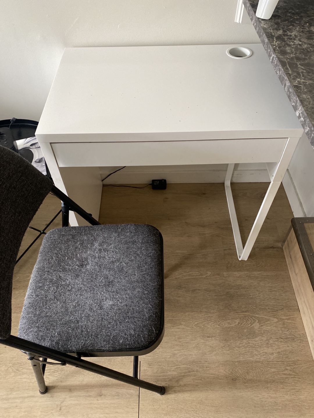 White Desk with Drawer