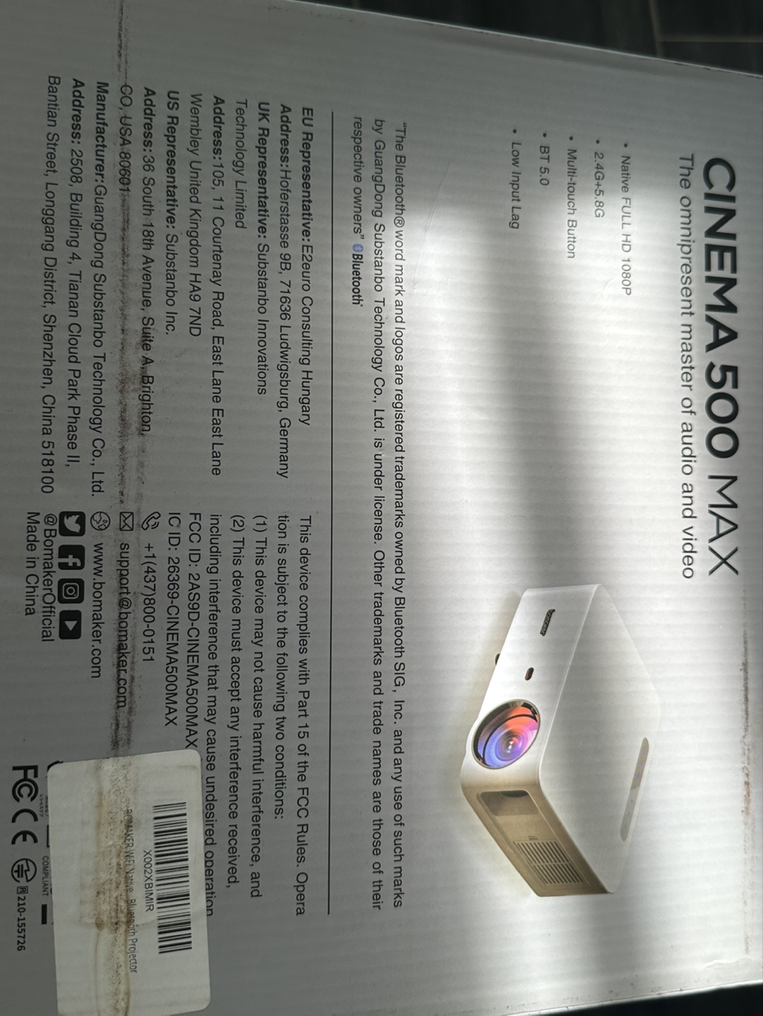 Bomaker Cinema 500 MAX Projector - photo 2
