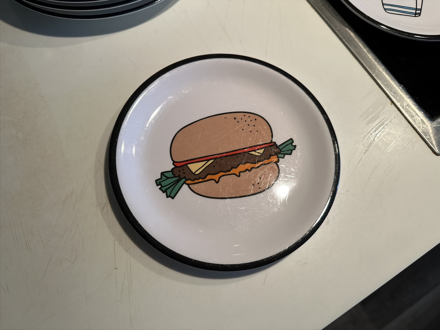 Set of 2 Burger and Fries Decorative Plates