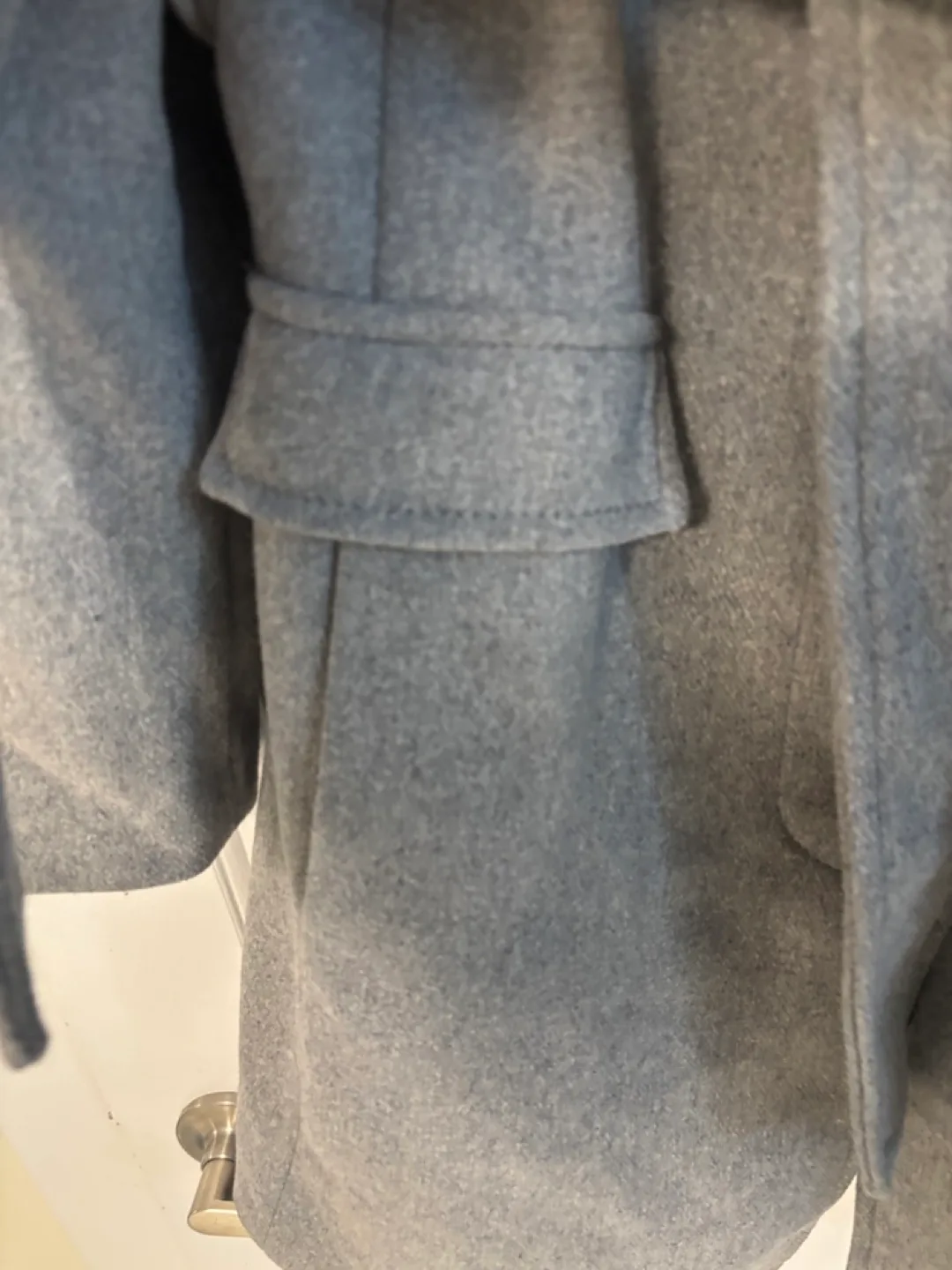 Kate Spade New York Grey Wool Coat with Belt image indicator(4)