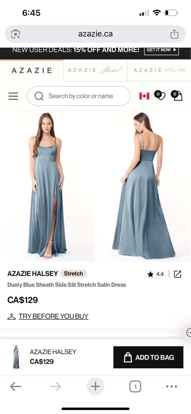 Azazie Halsey Dusty Blue Satin maxi dress - photo 4
