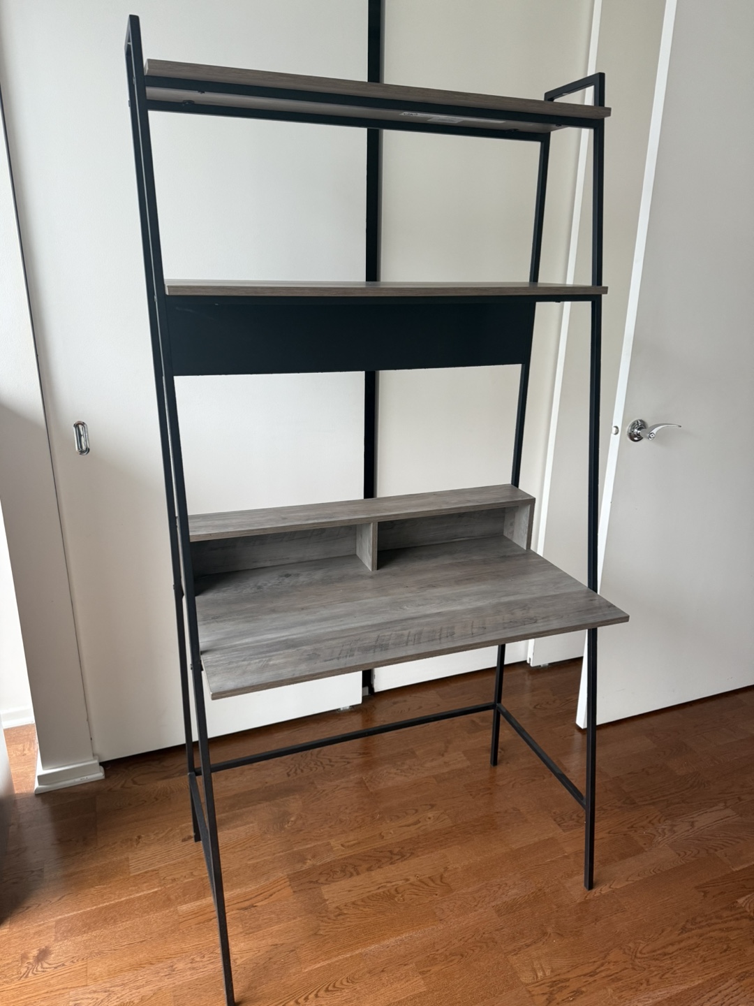 Gray Ladder Desk with Shelves - photo 3