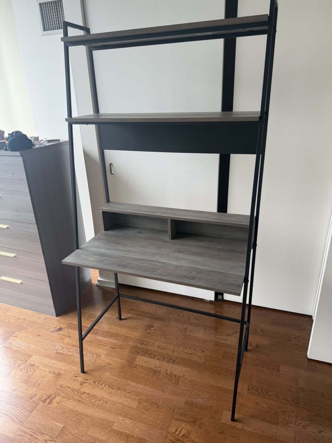Gray Ladder Desk with Shelves - photo 2