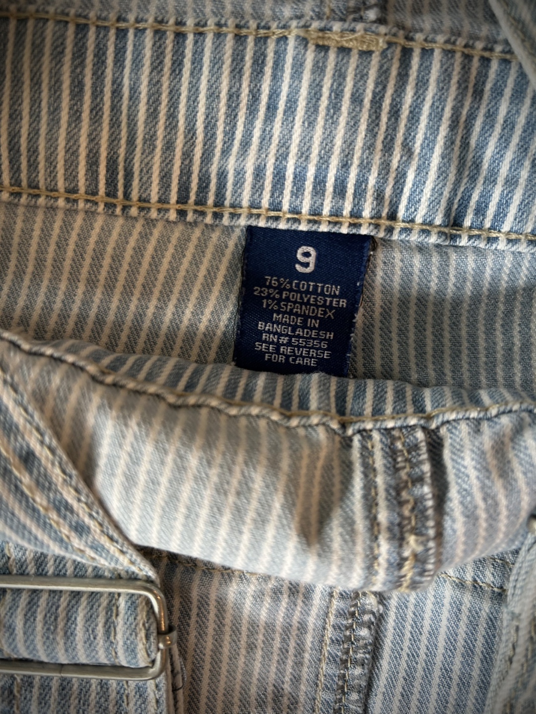 Blue Spice Denim Overall Shorts, Size 9 - photo 3