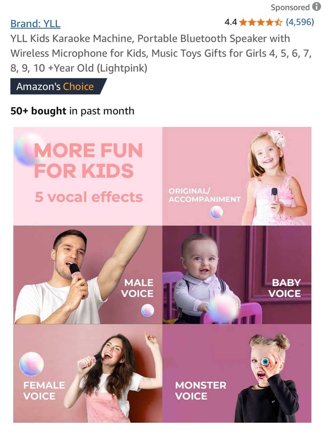 YLL Kids Karaoke Machine Pink Portable Bluetooth Speaker - photo 5