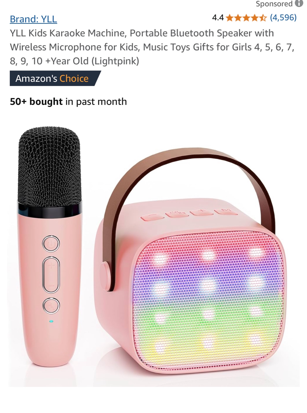 YLL Kids Karaoke Machine Pink Portable Bluetooth Speaker - photo 2