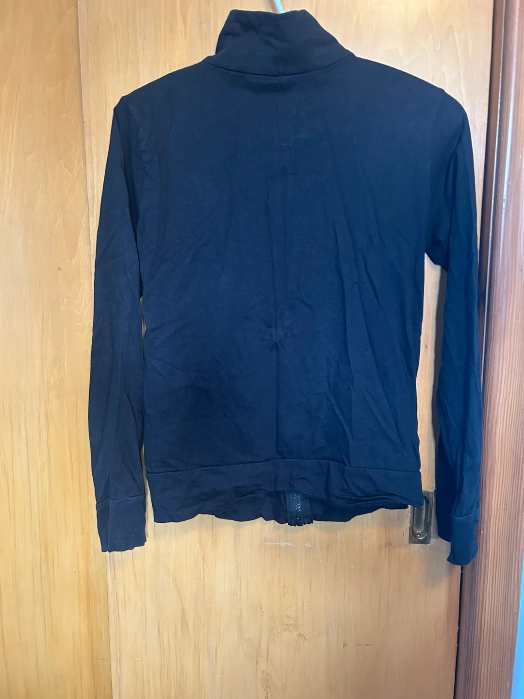 🥕medium Black Long Sleeve Zip-Up w/pocket detail image indicator(2)