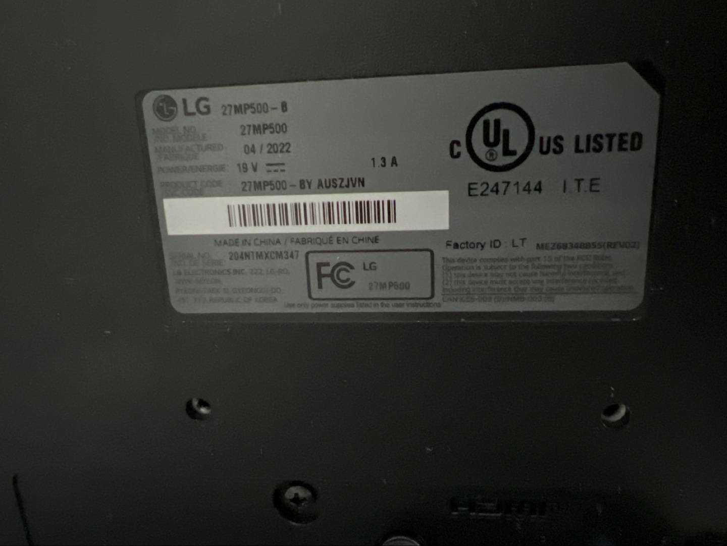 Monitor - 27inch - LG 27MP500-B - photo 4