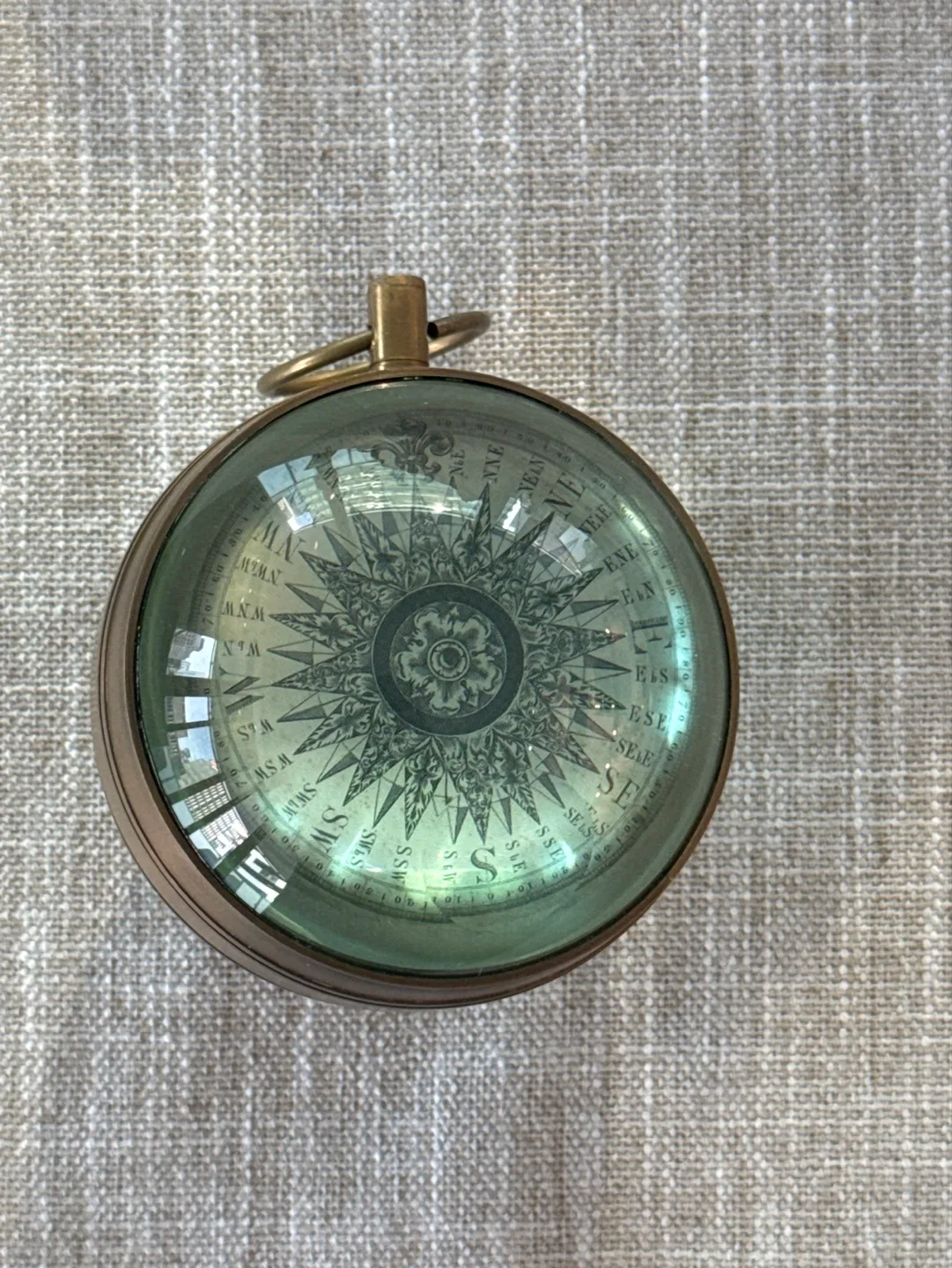 Vintage Brass Globe Clock with Compass & Map image indicator(3)