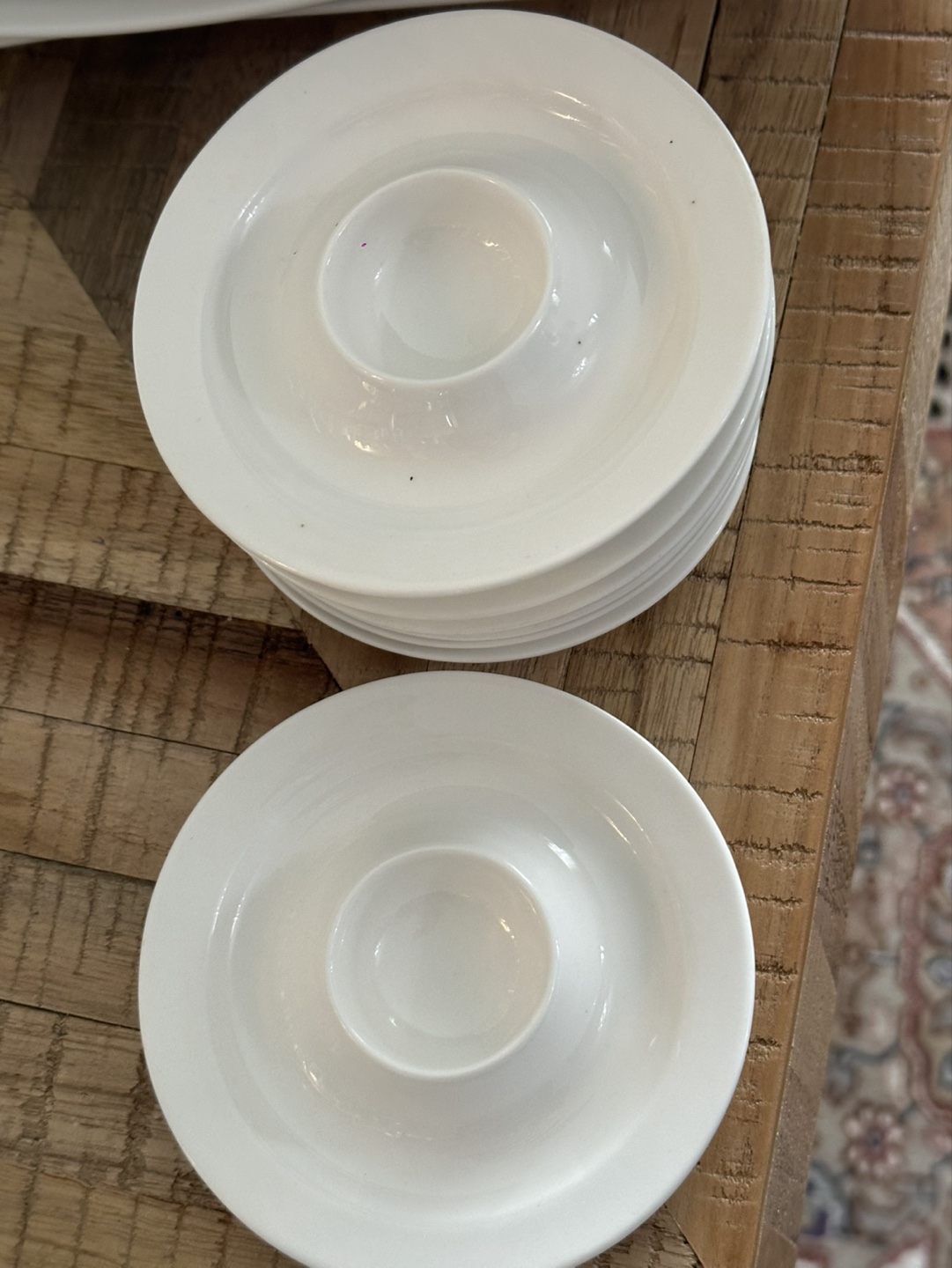 Set of 7 White Ceramic Egg Cups - photo 3