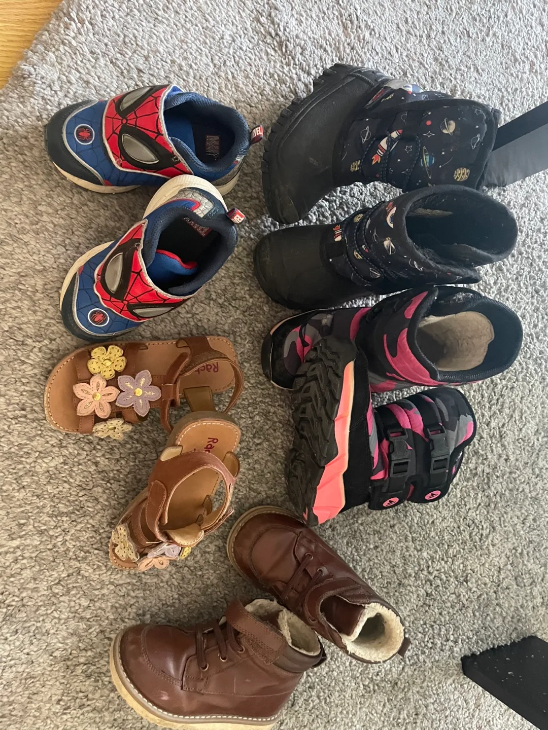 Kids' Shoes Bundle - Spider-Man, Winter Boots, Sandals & More! image indicator(3)