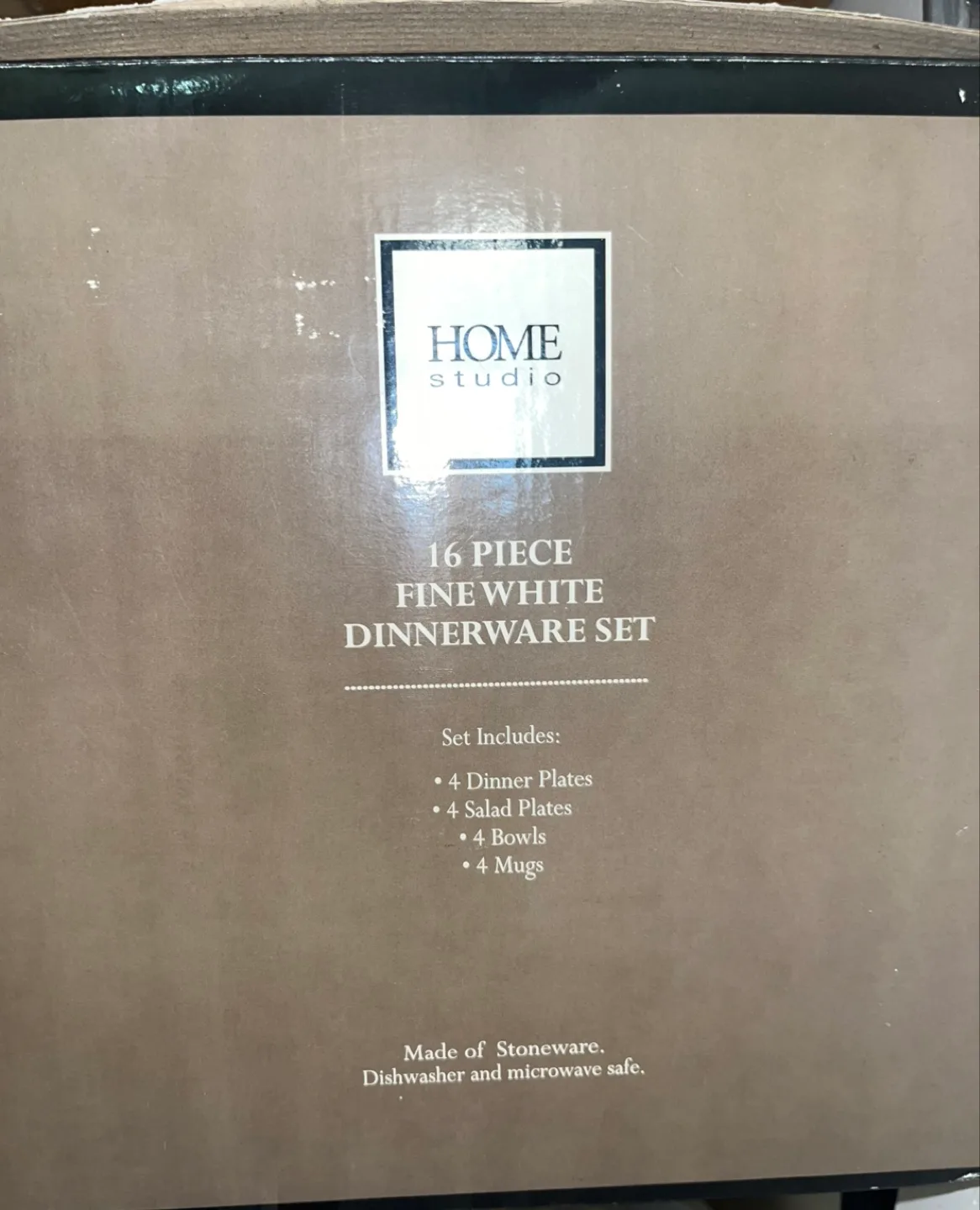 Home Studio 16-Piece Fine White Dinnerware Set **New In Box! image indicator(2)