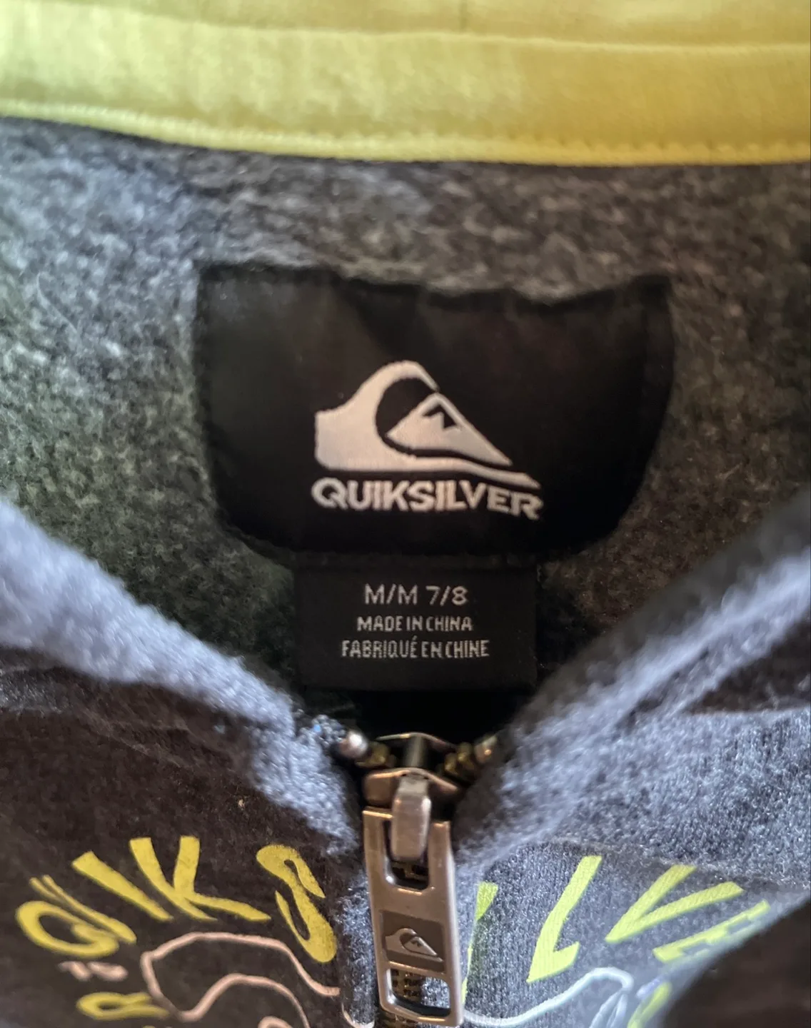 Quiksilver Boys Zip-Up Hoodie Size M/M 7/8 image indicator(2)