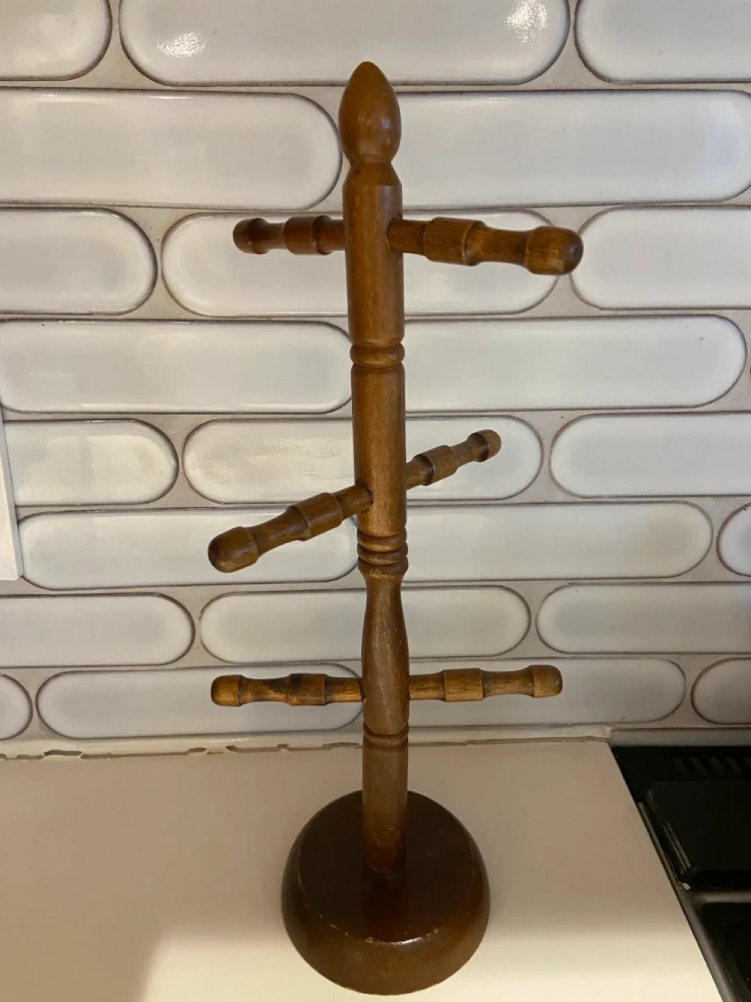 Vintage Wooden Mug Tree image indicator(2)