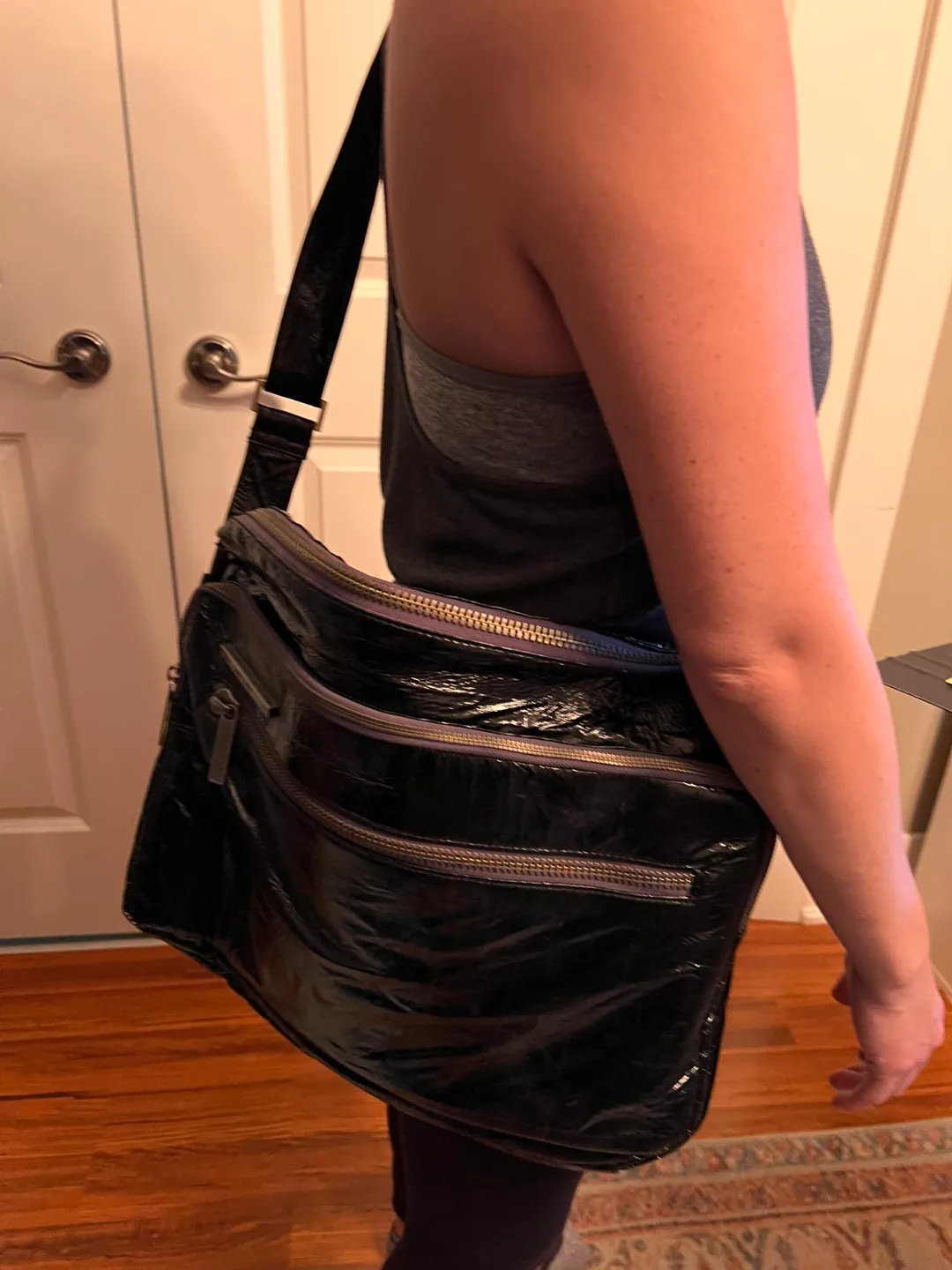 Matt & Nat Black Patent Leather Shoulder Bag image indicator(2)