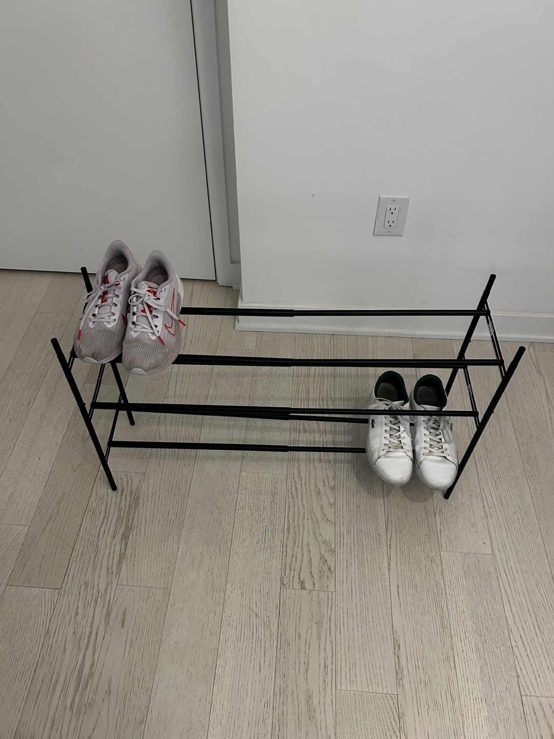 Three-Tier Black Metal Shoe Rack
