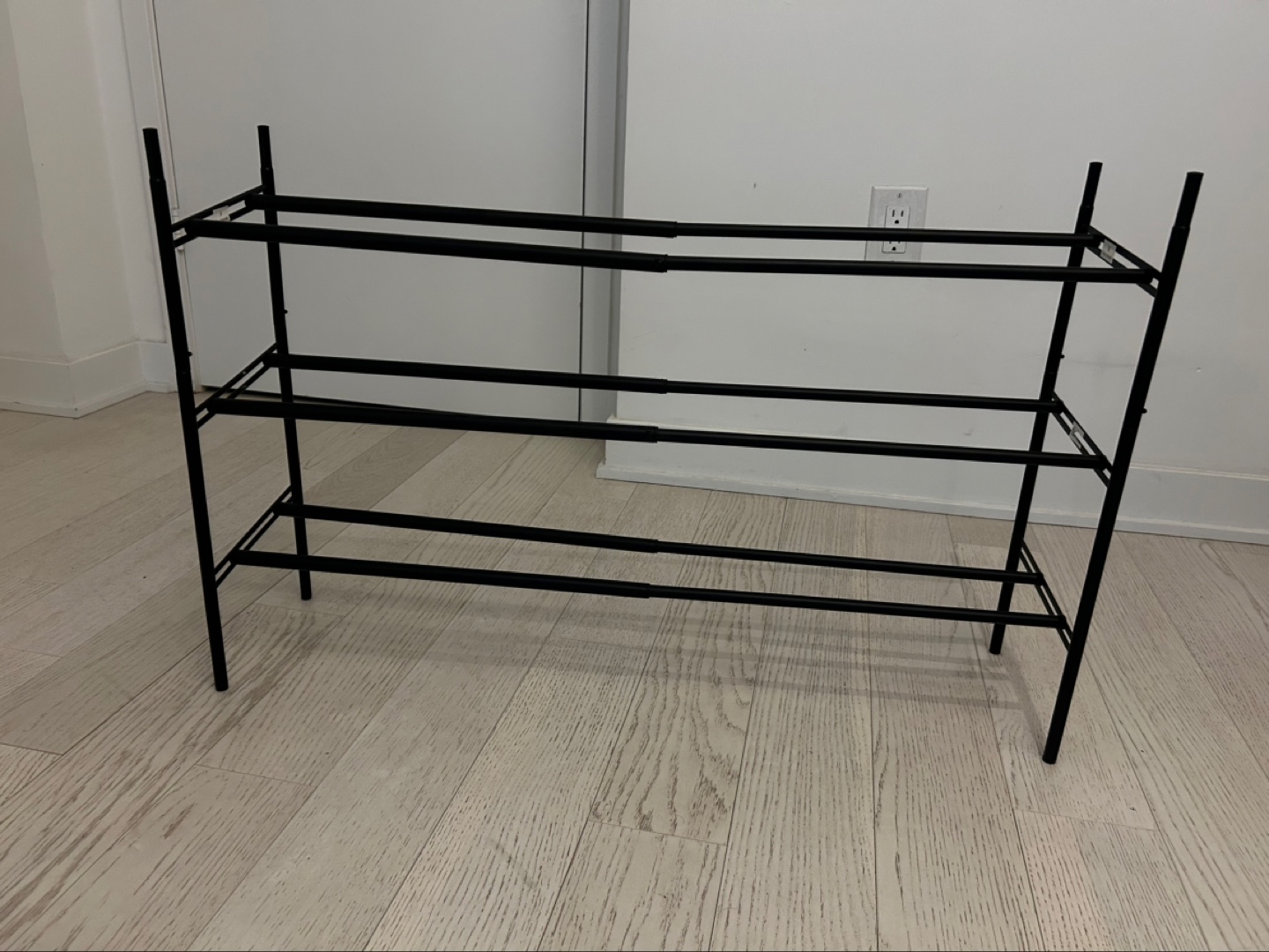 Three-Tier Black Metal Shoe Rack - photo 2