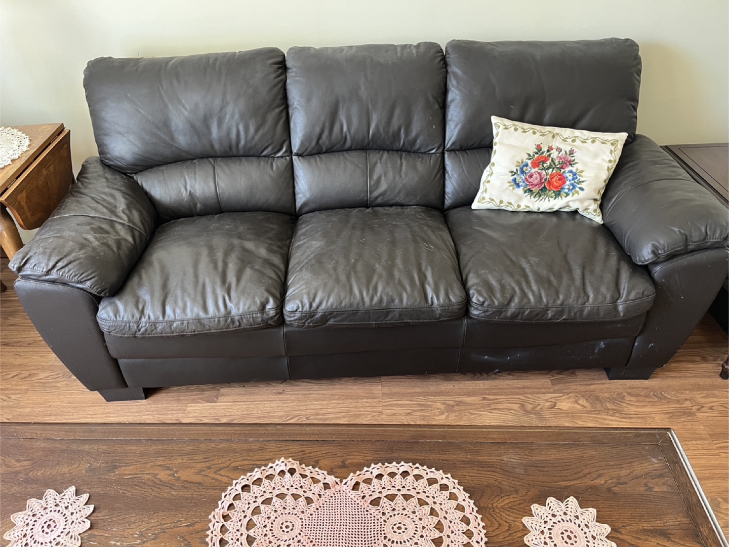 Dark  Brown Leather Sofa - photo 3