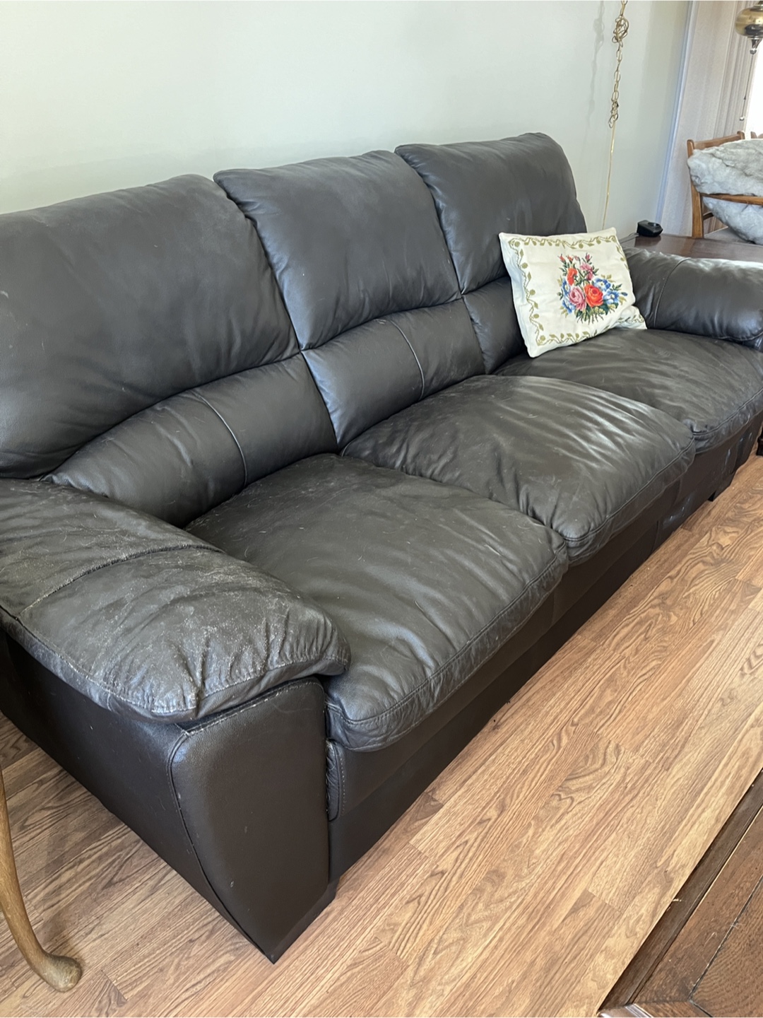 Dark  Brown Leather Sofa - photo 2