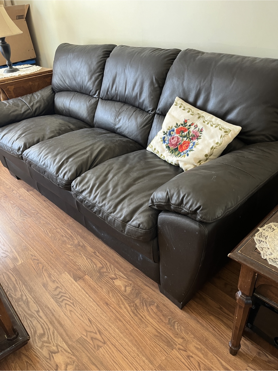 Dark  Brown Leather Sofa