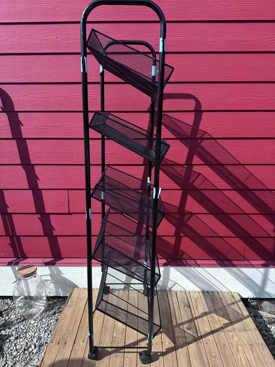 💚 Black Metal Rolling Cart with 5 Tiered Baskets - photo 3