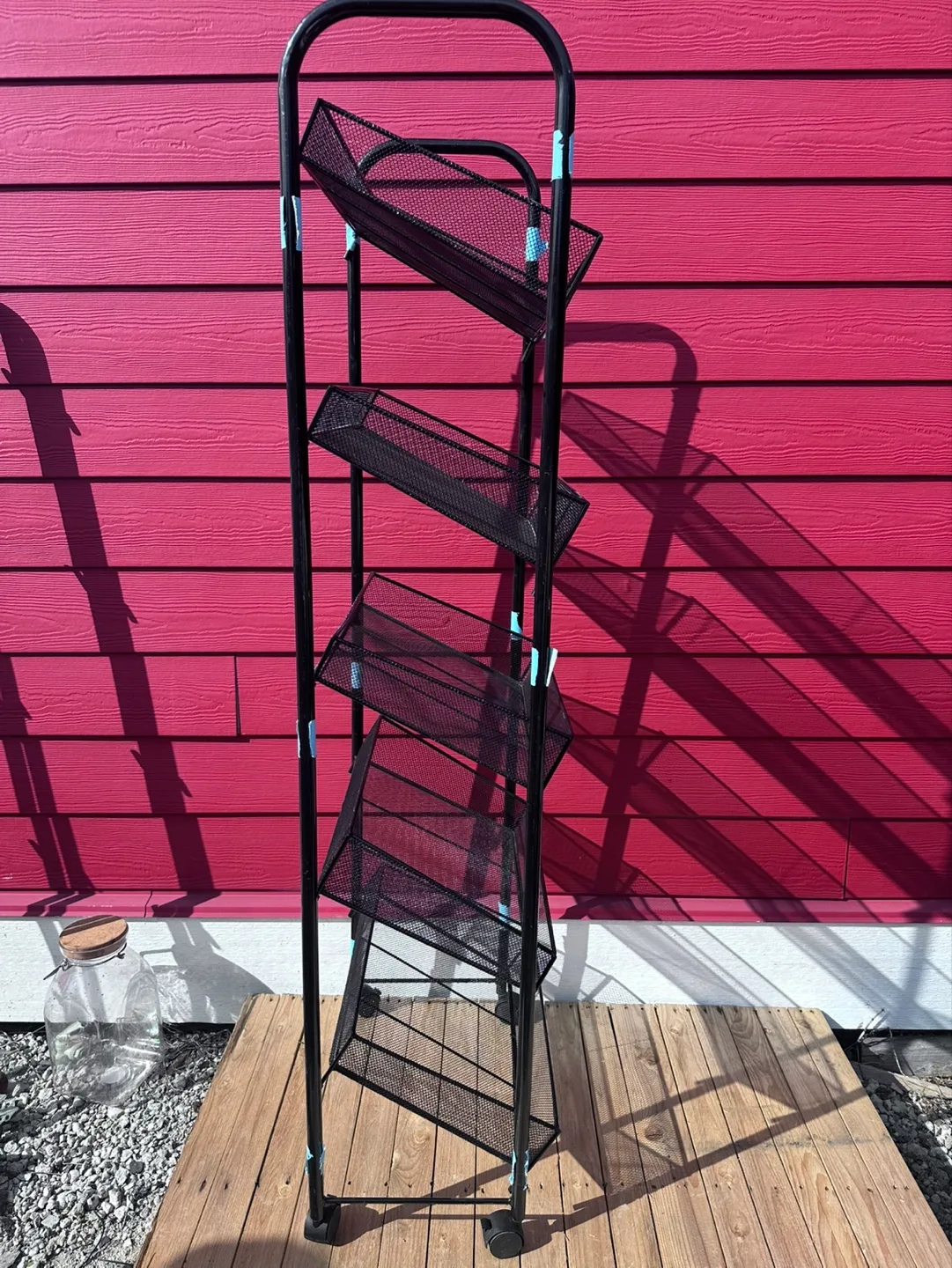 💚 Black Metal Rolling Cart with 5 Tiered Baskets image indicator(3)