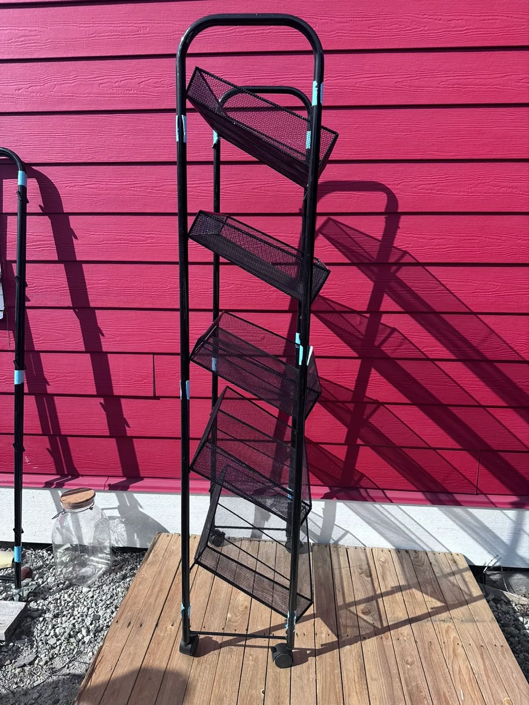 💚 Black Metal Rolling Cart with 5 Tiered Baskets image indicator(2)