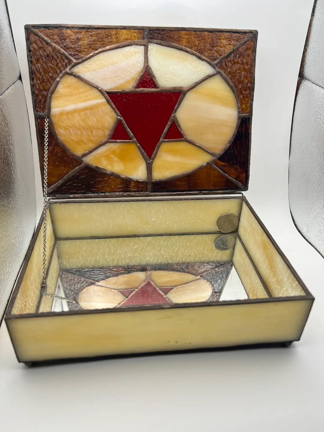 Vintage Stained Glass Jewelry Box image indicator(2)