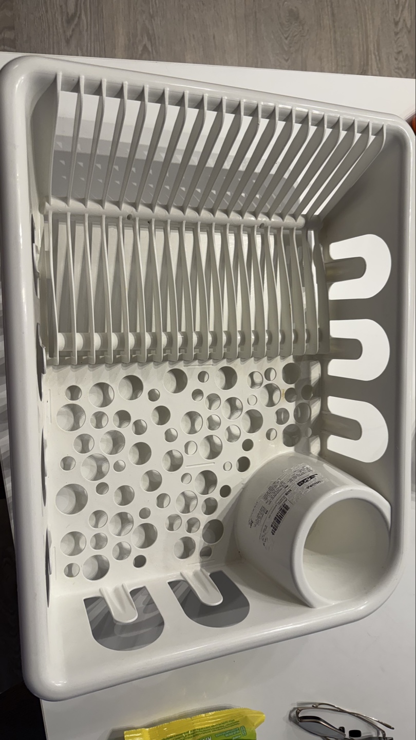 White Plastic Dish Drying Rack - photo 3