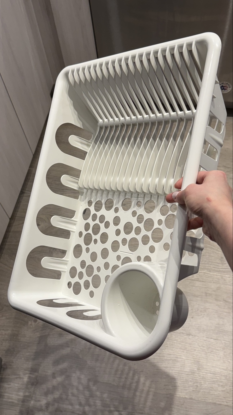 White Plastic Dish Drying Rack - photo 2