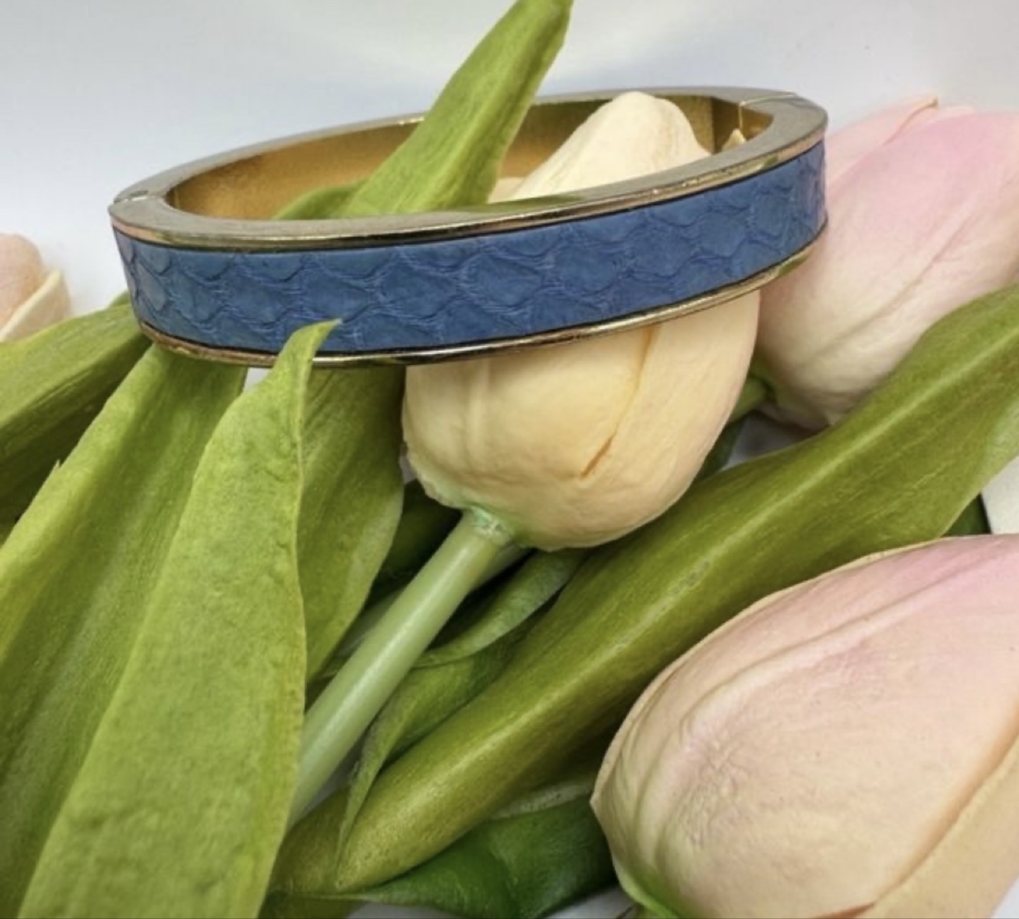 J.Crew Blue Hinged Cuff Bracelet