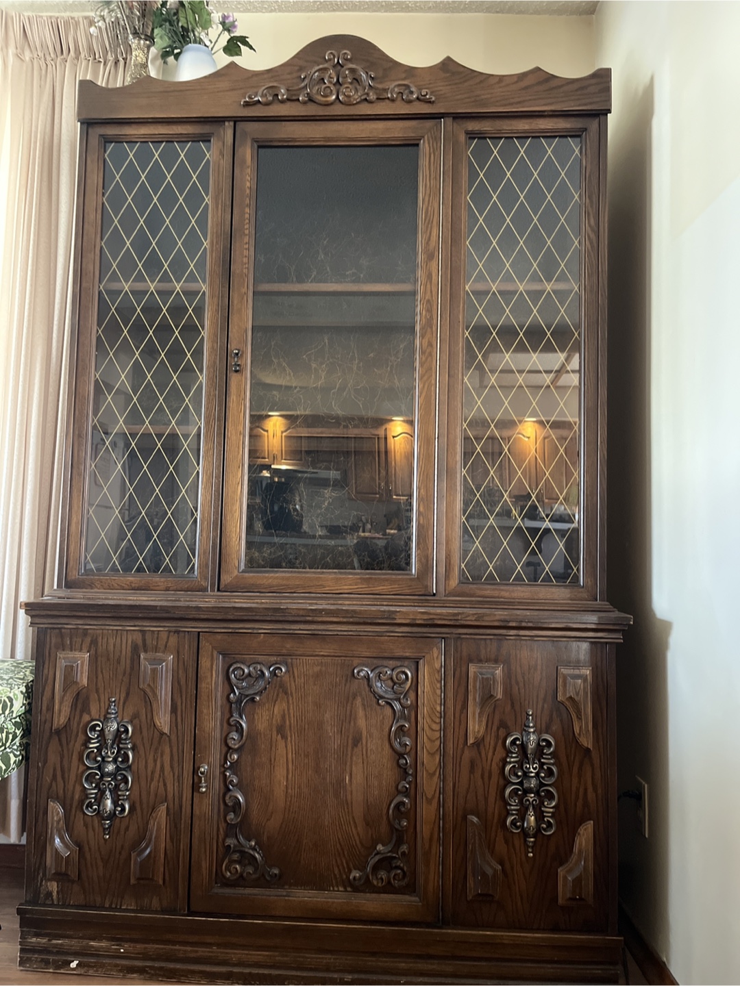Vintage Wood China Cabinet