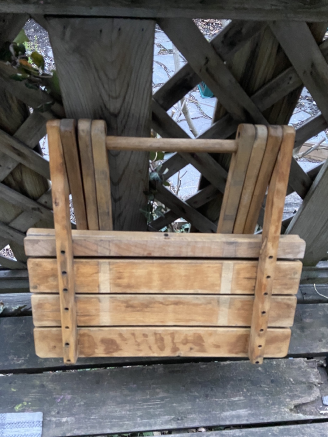 Wooden Folding Table / Plant Table - photo 4