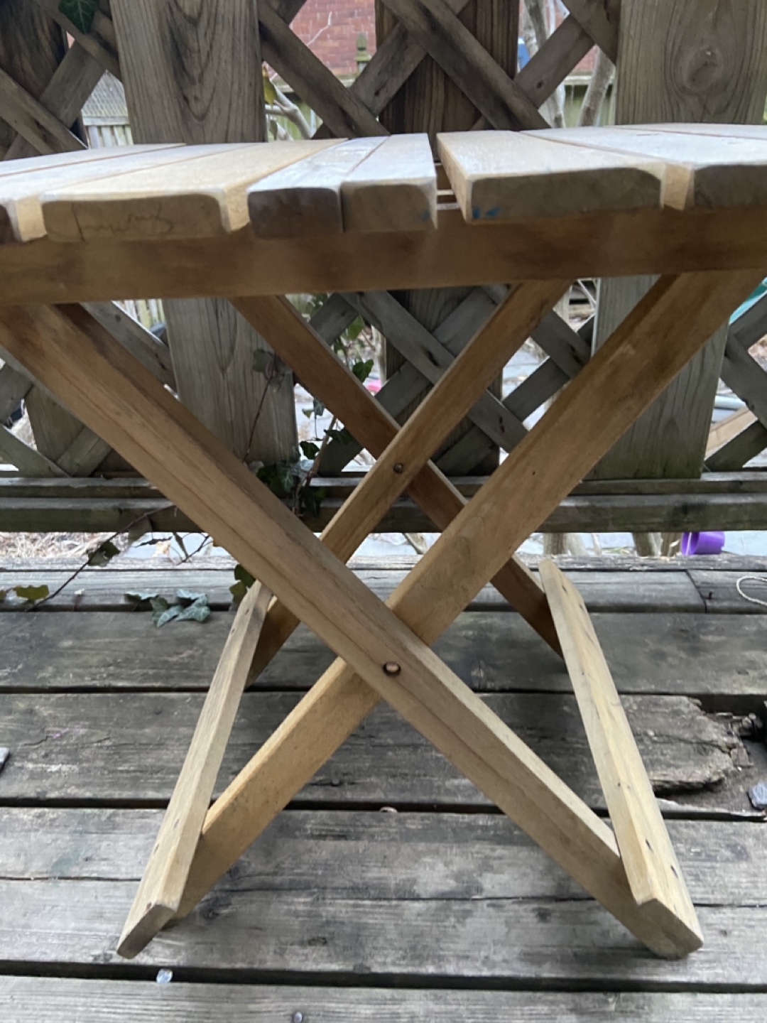 Wooden Folding Table / Plant Table - photo 3