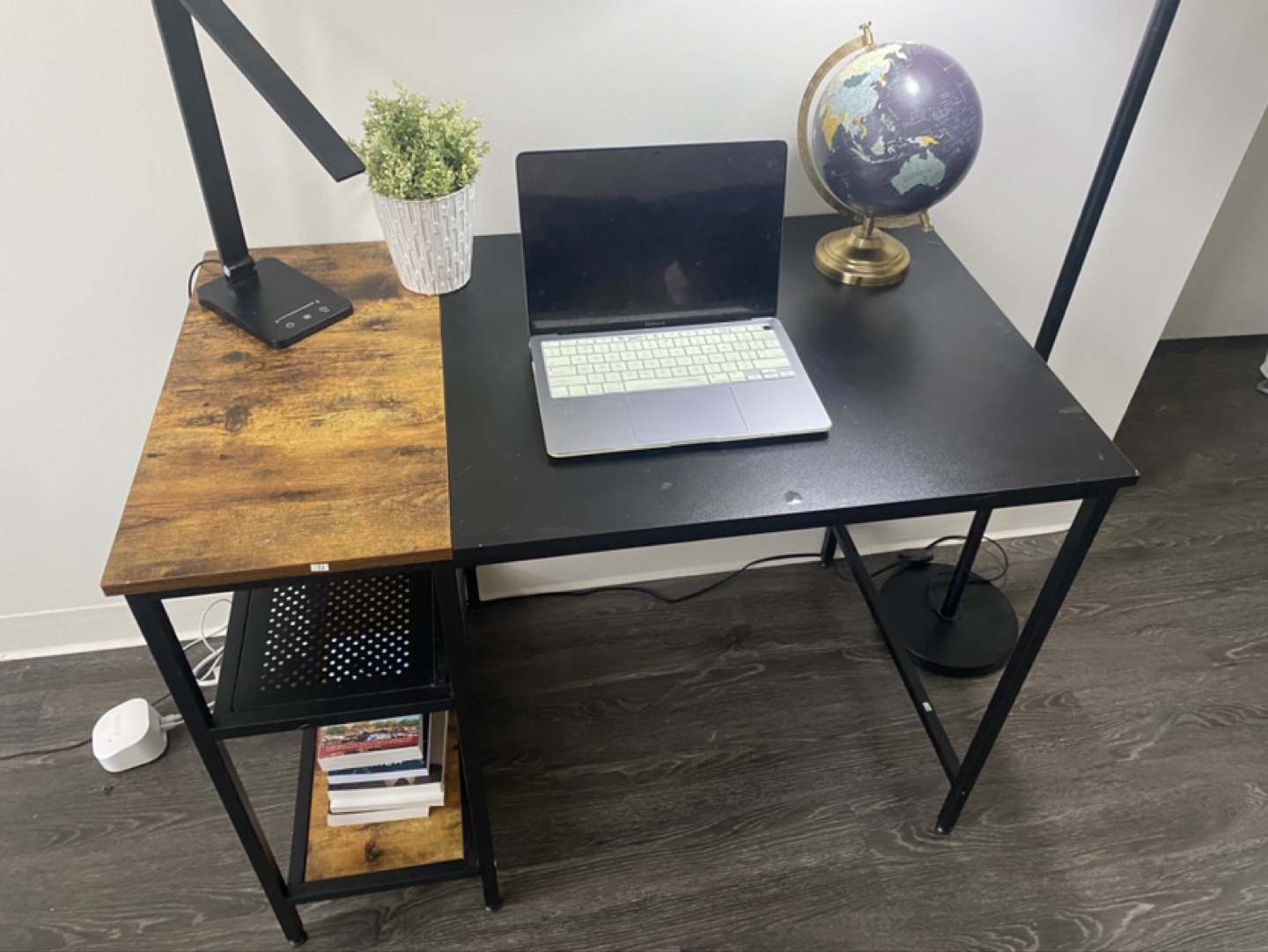 Black and Brown Computer Desk with Shelf - photo 2