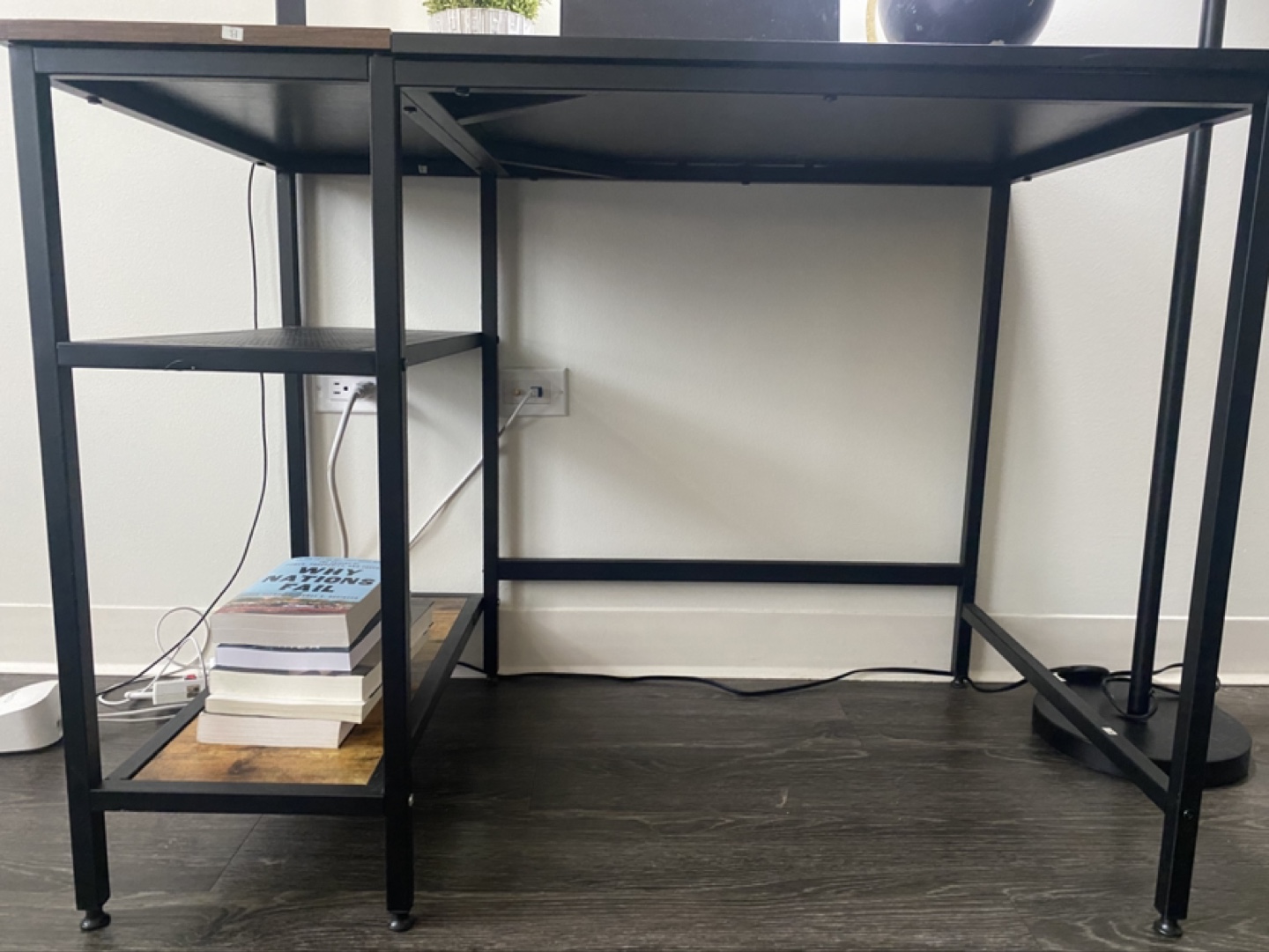 Black and Brown Computer Desk with Shelf - photo 3