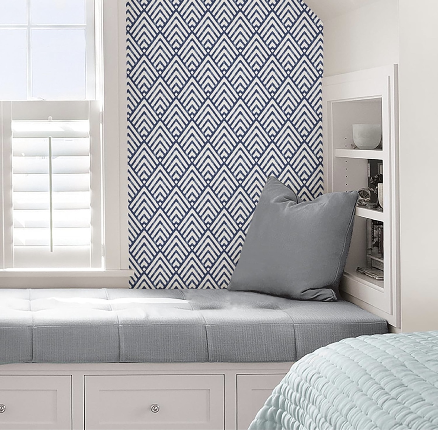 Peel and Stick Wallpaper - Deep Blue Arrowhead - photo 2