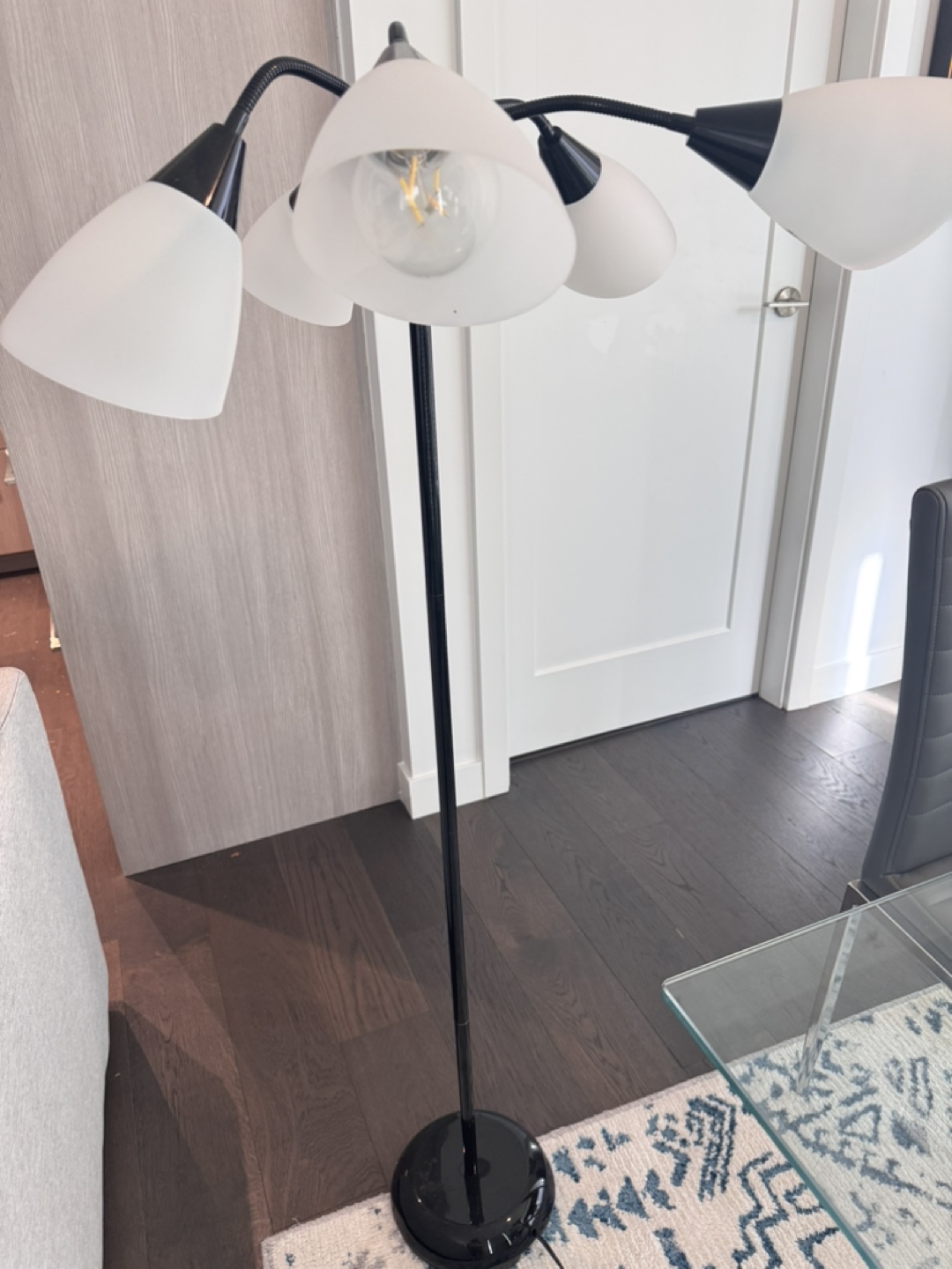 Five-Light Black Floor Lamp with Flexible Arms - photo 5