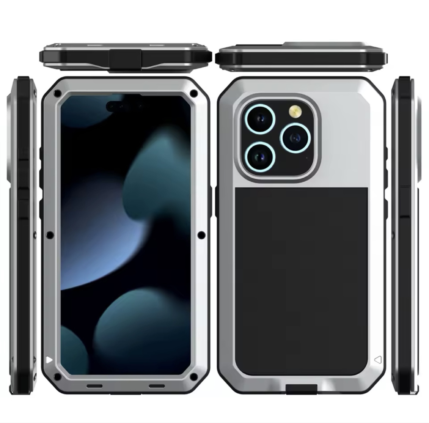 iPhone 12 Pro Max Metal Protective Case - Silver