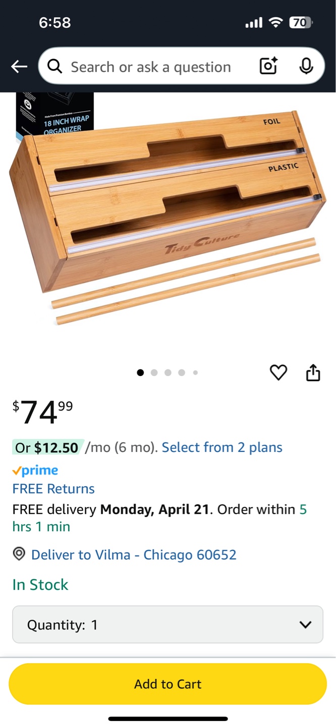 Tidy Culture 18-Inch Bamboo Wrap Organizer - photo 3