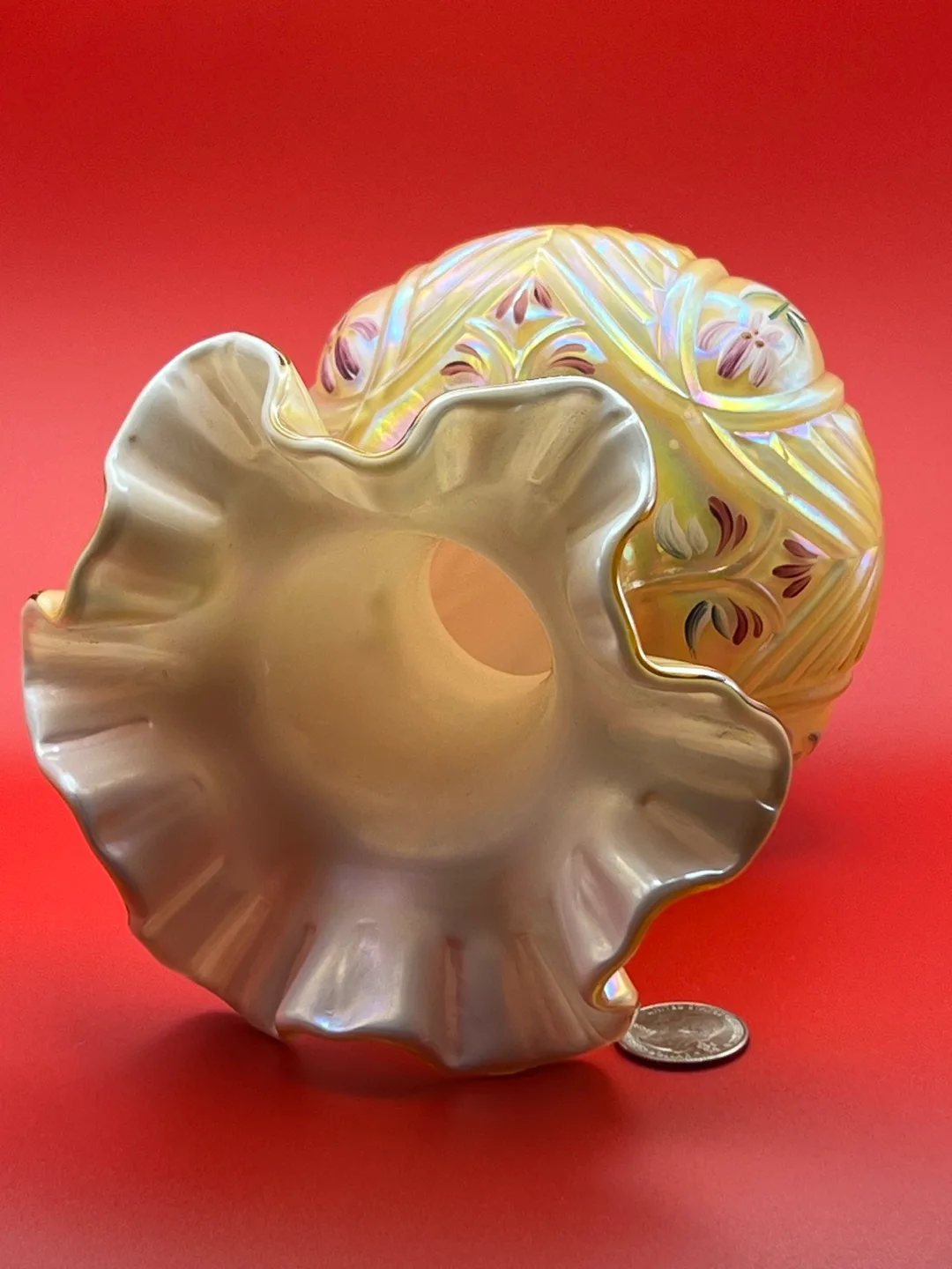 Fenton Art Glass Hand-painted Vase image indicator(3)